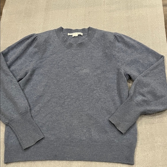 [XL]Veronica Beard Nelia Heather Blue Crewneck 100 Cashmere Sweater - Picture 3 of 13